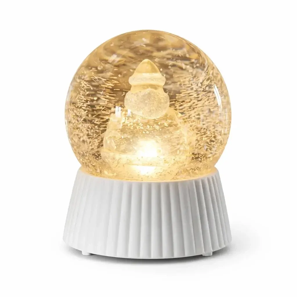 LED snow globe, 10 × 14,5 cm, Santa Claus