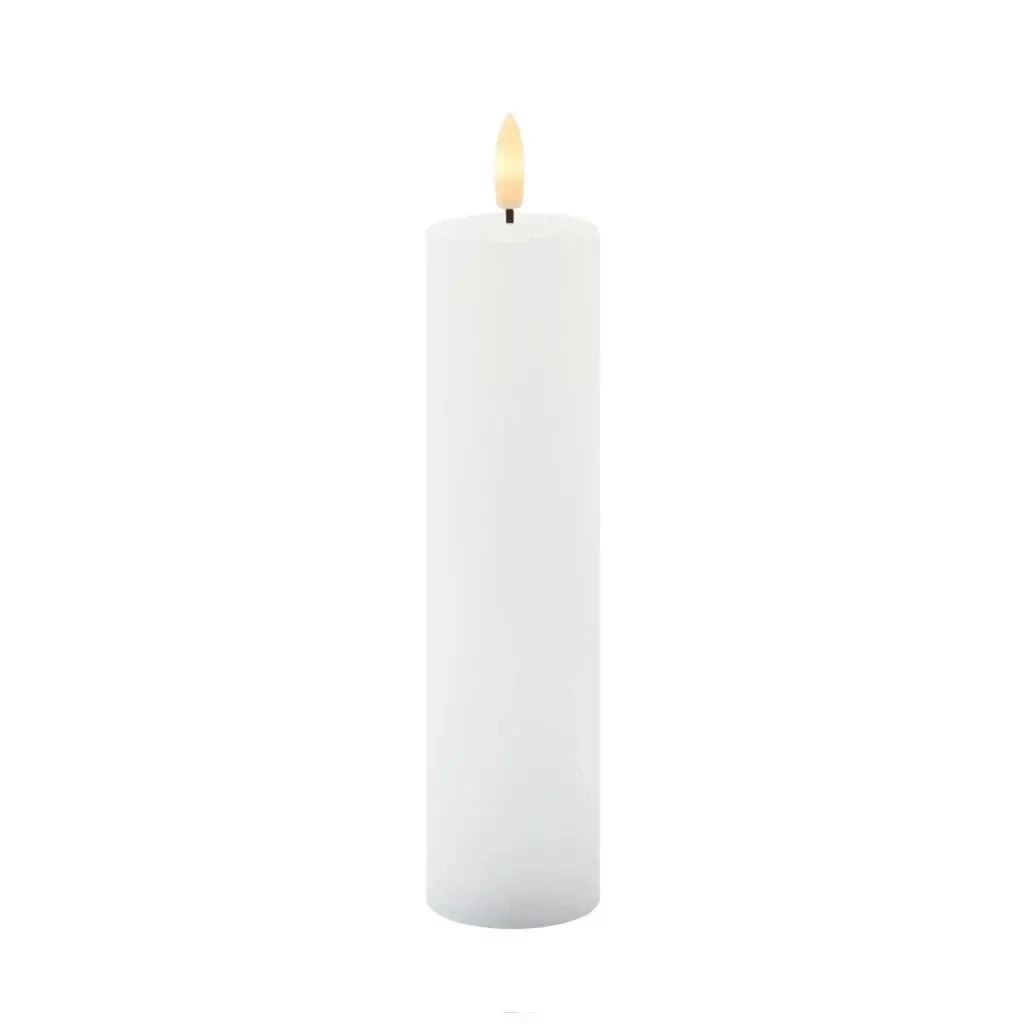 Sille Rechargeable LED Candle Made of Real Wax, White, Ø 5 × 20 cm