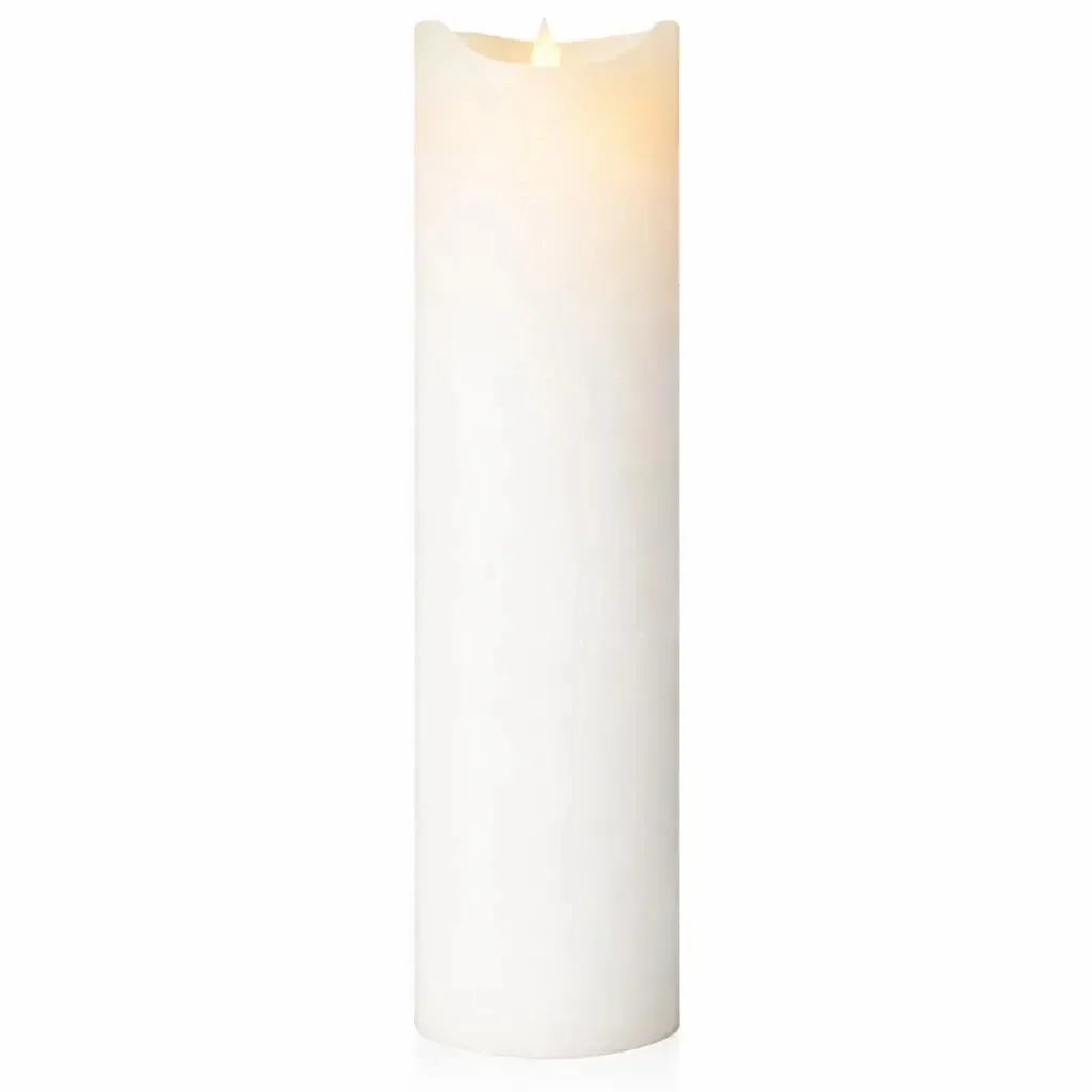 Sara Rechargeable LED Candle Made of Real Wax, Ø 7.5 × 30 cm, White