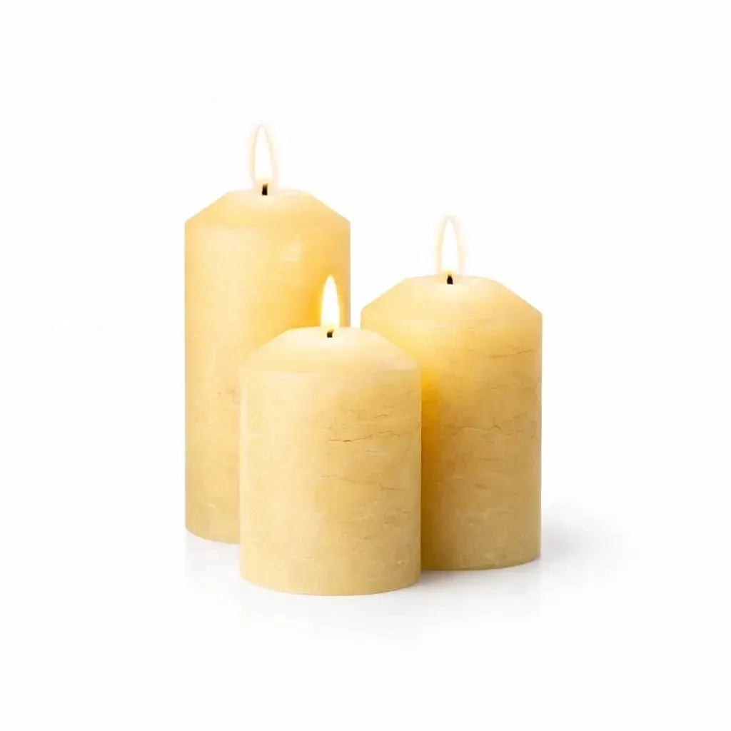 Set of 3 LED candles, almond-shaped, ø 7.5 × 10/12.5/15 cm, with remote control