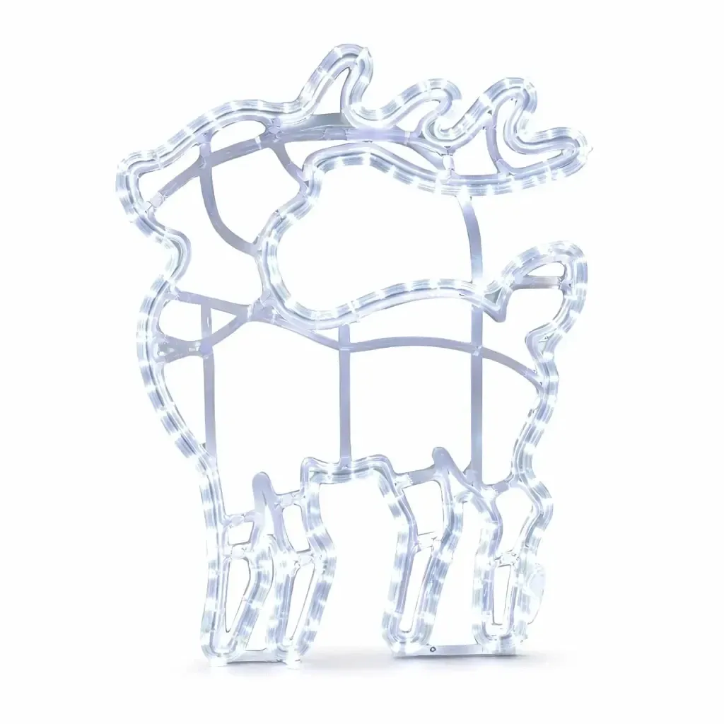 Easy Fix 2D LED light-up reindeer, hanging, 47 × 64 × 2 cm, icy white, 3D printing, DZX0093S1