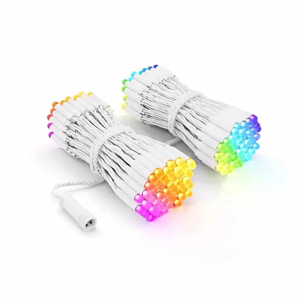 Twinkly Strings 25 m Dual Pro Outdoor Color Lights, 2× 125 RGB LEDs, White Cable, IP44, 2× 12.5 m