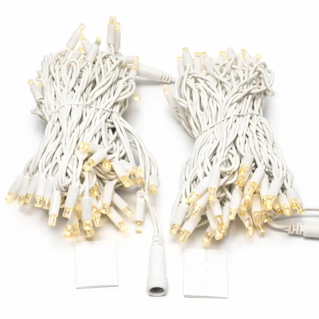 Easy Fix LED String Lights, 20 m, Outdoor, Warm White, 120 LEDs, White Cable, IP67
