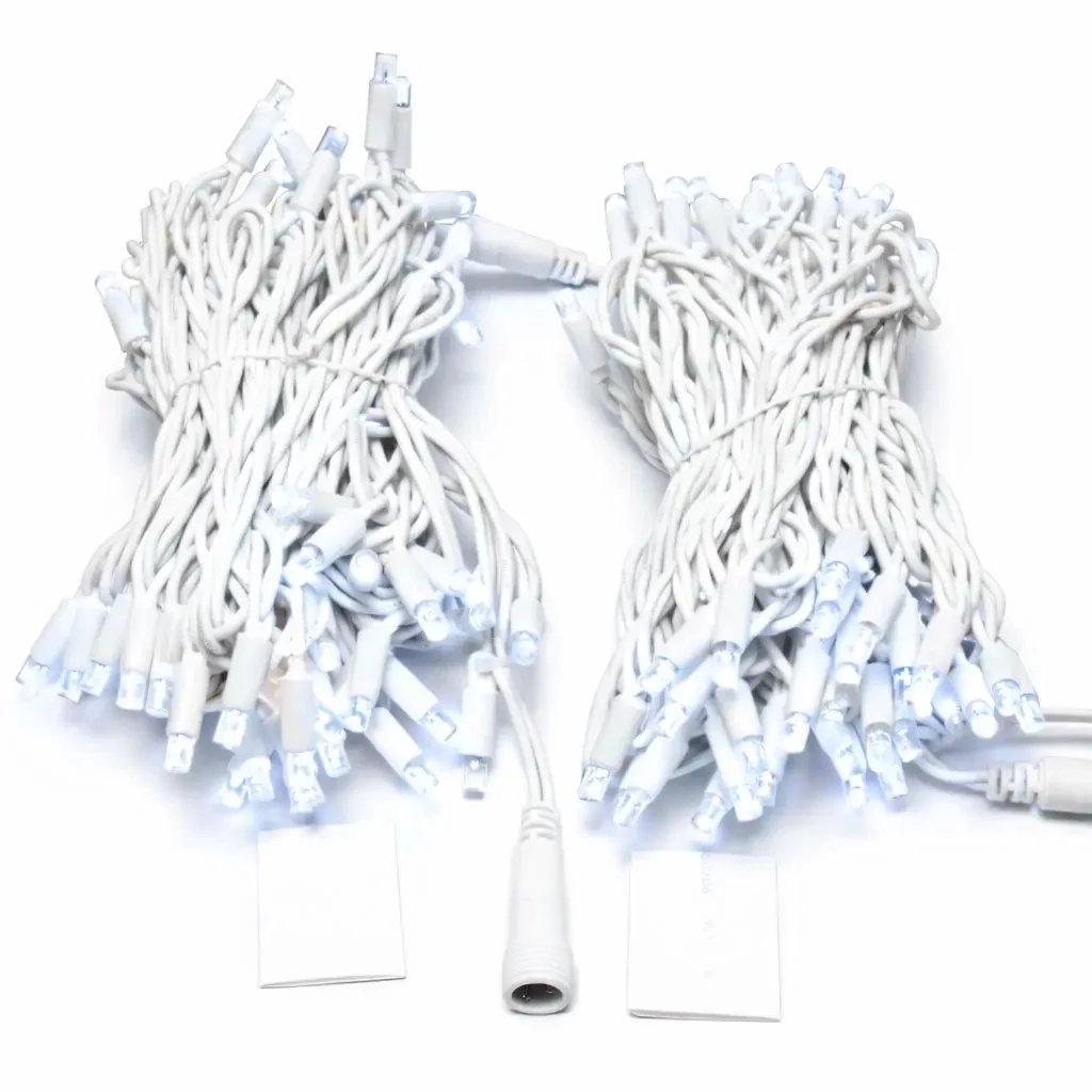Easy Fix LED String Lights, 20 m, Outdoor, Ice White, 120 LEDs, White Cable, IP67
