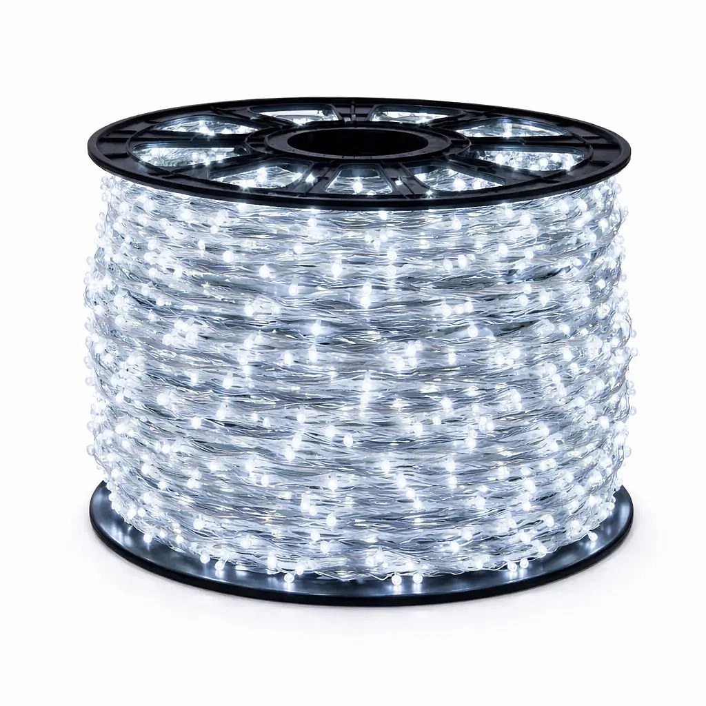 Easy Fix LED String Lights, 100 m, Ice White, 2,000 LEDs, White Cable, IP67, Spool