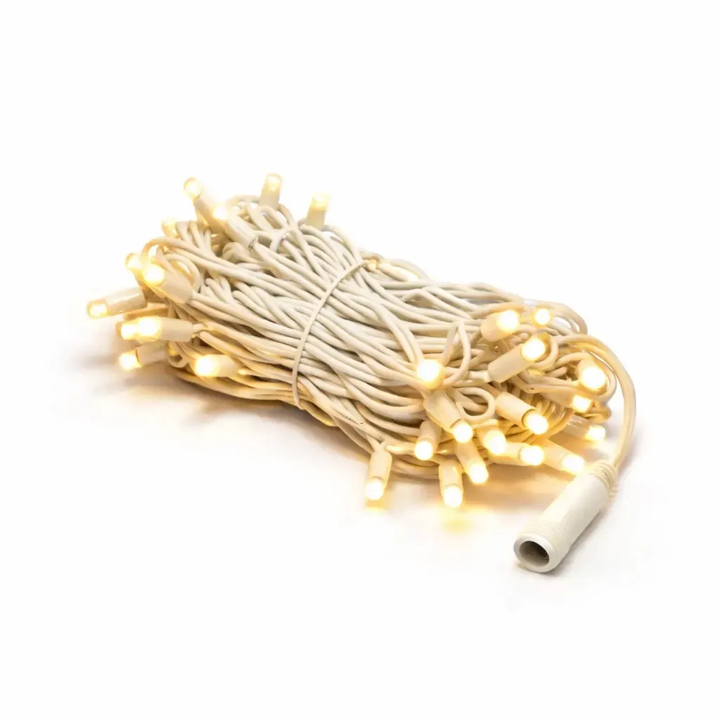 Easy Fix LED String Lights, 5 m, outdoor, outline, warm white, 60 LEDs, white cable, IP67