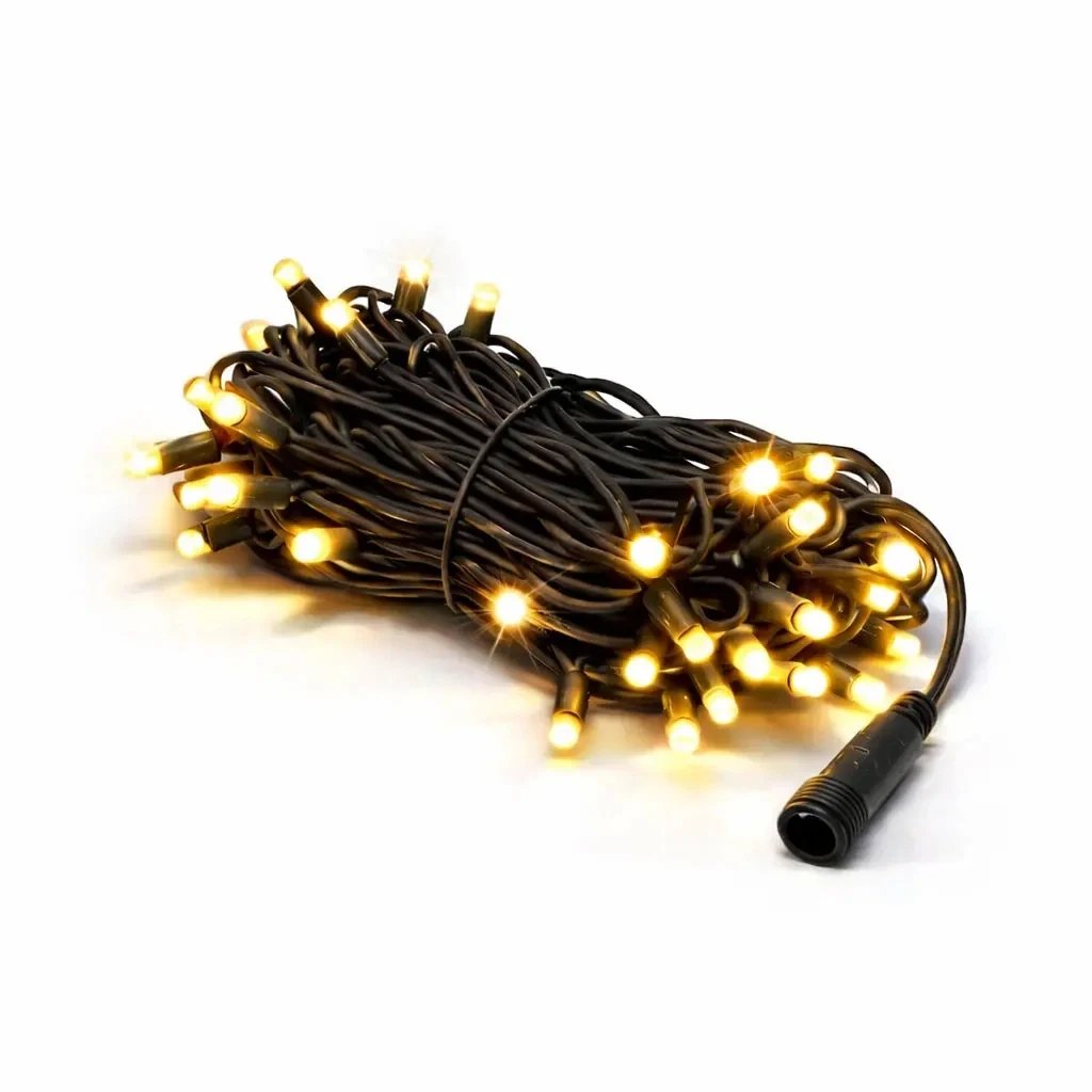Easy Fix LED String Lights, Contour, 5 m, Outdoor, Warm White with FLASH, 60 LEDs, Black Cable, IP67