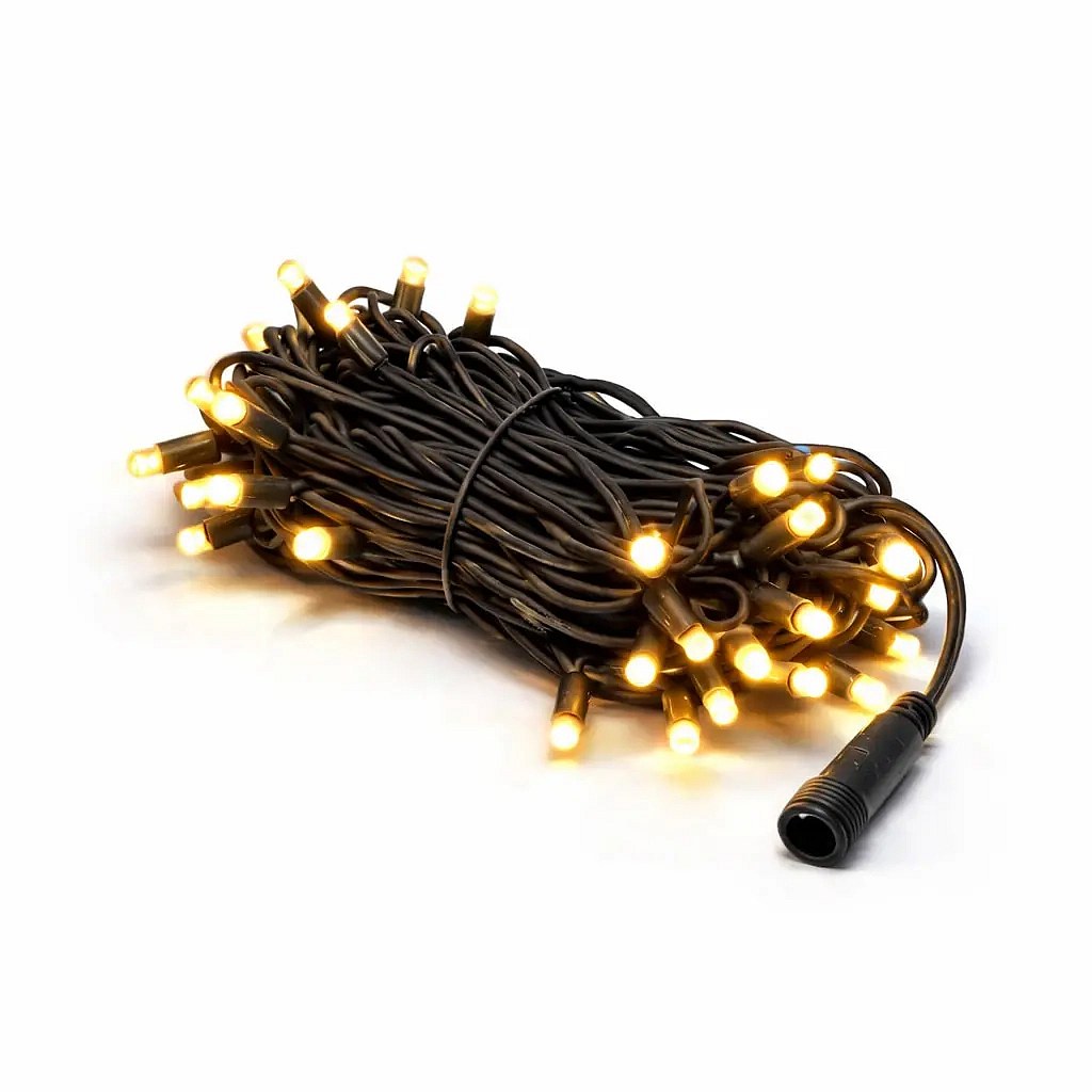 Easy Fix LED String Lights, 10 m, Outdoor, Warm White, 100 LEDs, Black Cable, IP67
