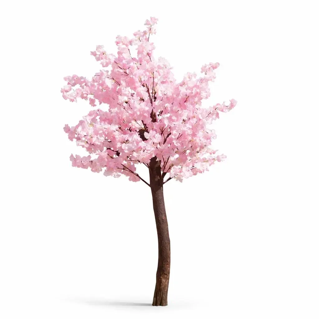 3D artificial tree Sakura 150 × 100 cm, pink decoration, IP44 outdoor, metal and plastic