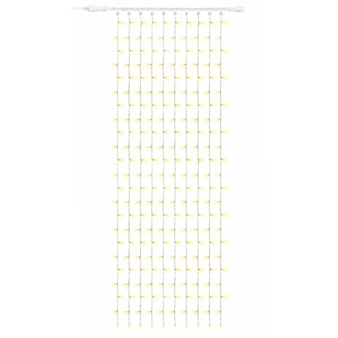 Easy Fix Outdoor LED String Lights, 100 × 300 cm, Warm White with FLASH, 300 LEDs, White Cable, IP67, Extension Cable