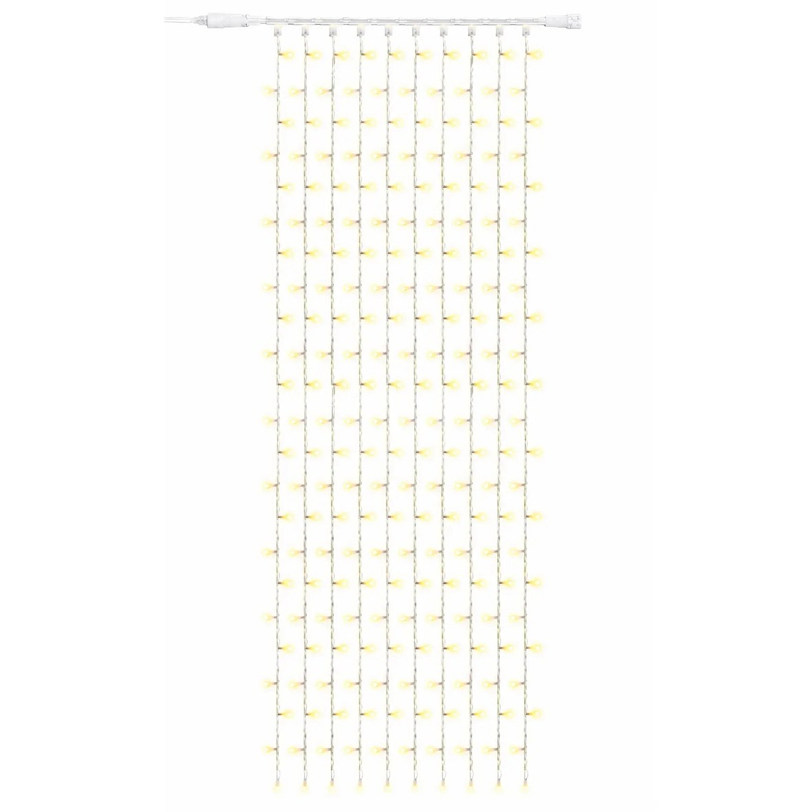 Easy Fix Outdoor LED String Lights, 100 × 300 cm, Warm White, 300 LEDs, White Cable, IP67, Extension Cord