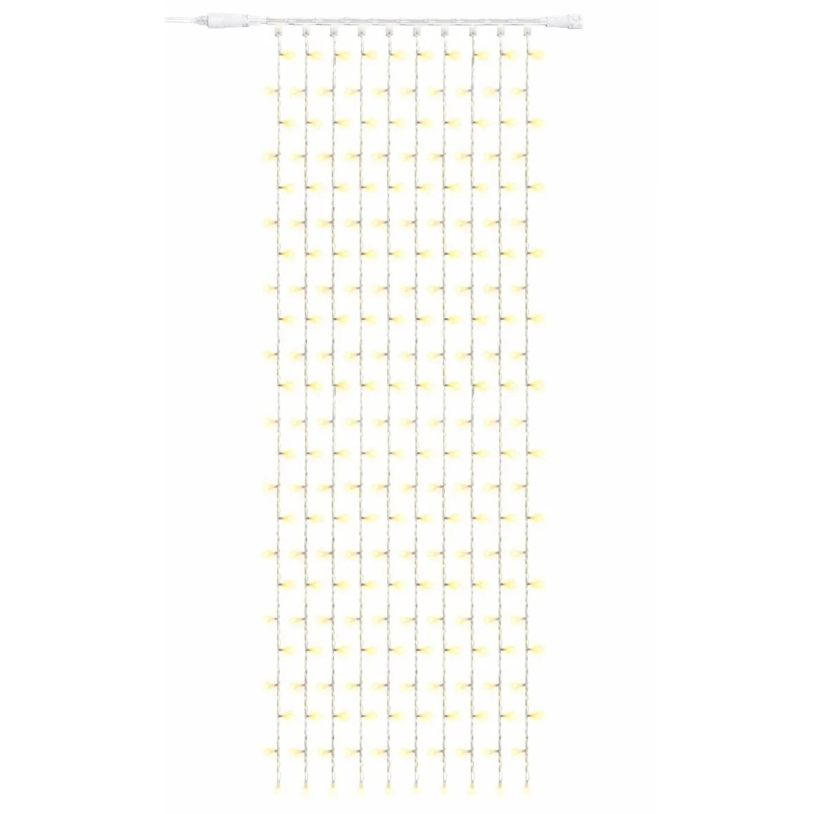 Easy Fix Outdoor LED String Lights, 100 × 300 cm, Warm White, 300 LEDs, White Cable, IP67, Extension Cord