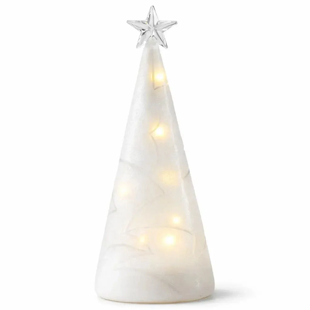 LED tree, white, 22 cm, frozen