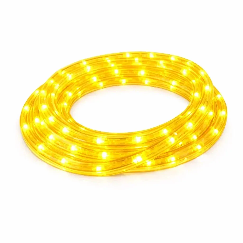 Easy Fix LED outdoor hose 1 m, yellow, 30 LEDs, IP44, metallic