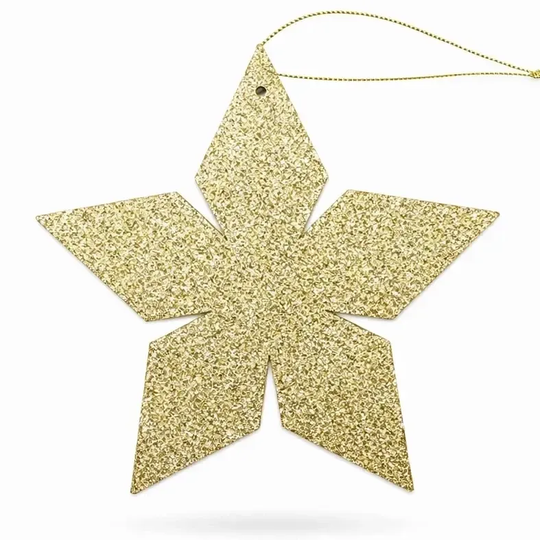 Christmas star ornament 80 cm gold, plywood, outdoor
