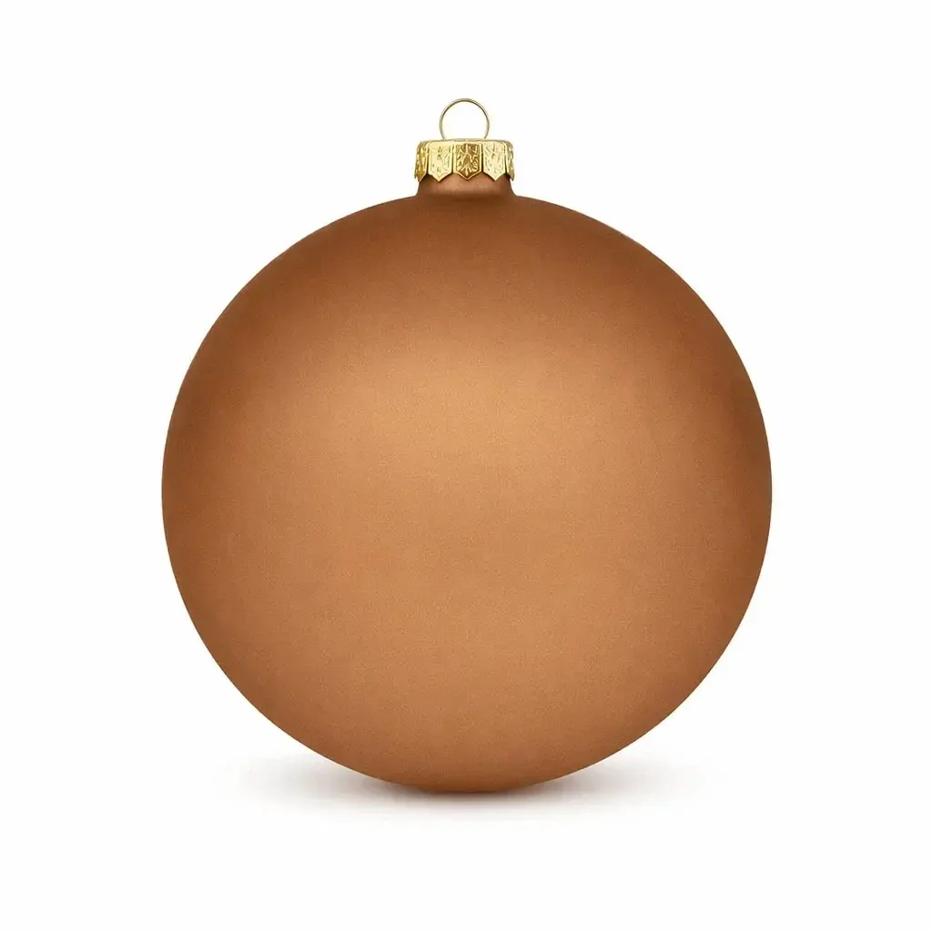 Large Christmas ornament 20 cm plastic ball mocca brown matt