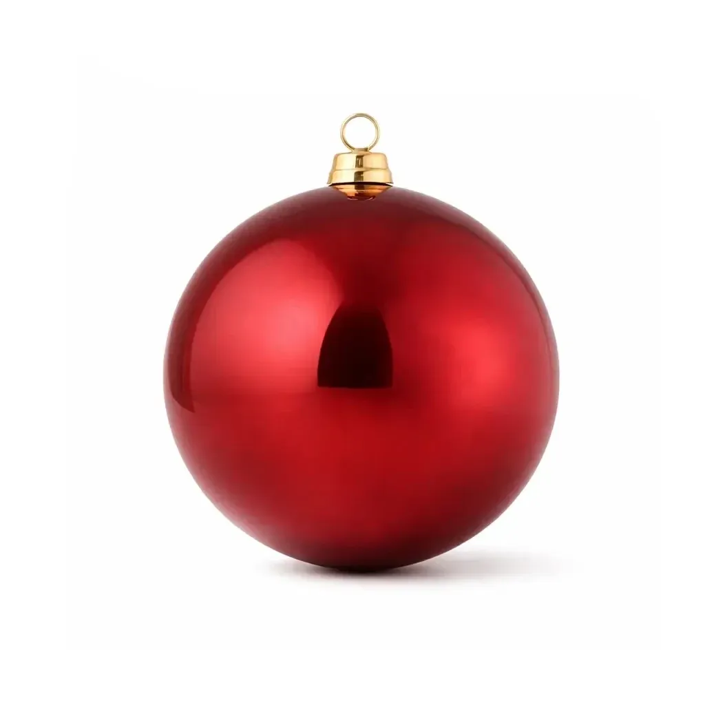 Large Christmas ornament burgundy shiny 20 cm plastic ball