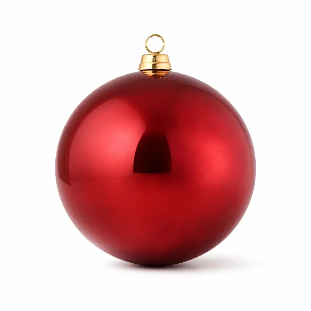 Large Christmas ornament burgundy shiny 30 cm plastic ball