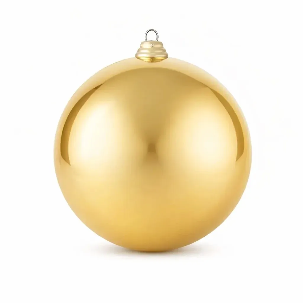 Large Christmas ball 20 cm, gold, glossy, UV