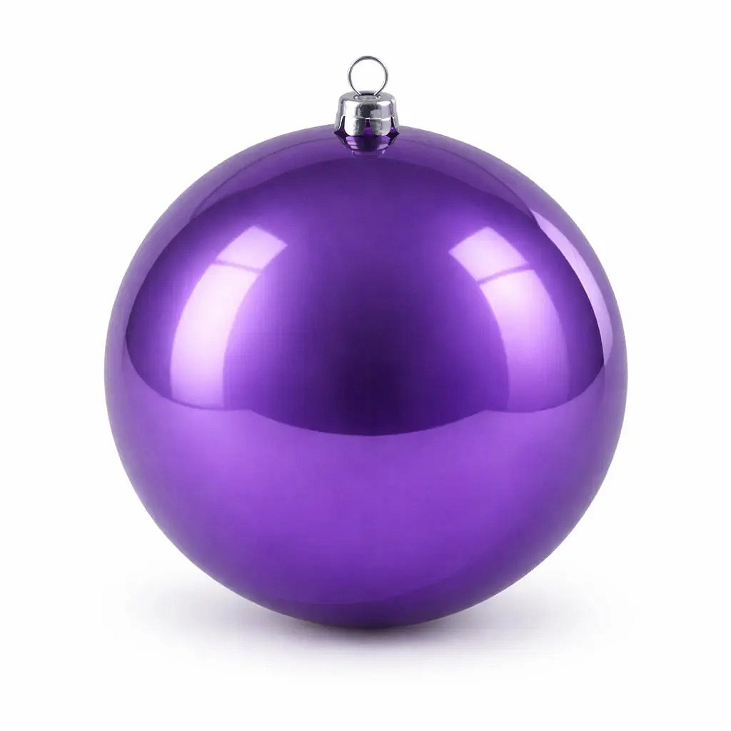 Large Christmas ornament 30 cm plastic ball purple shiny