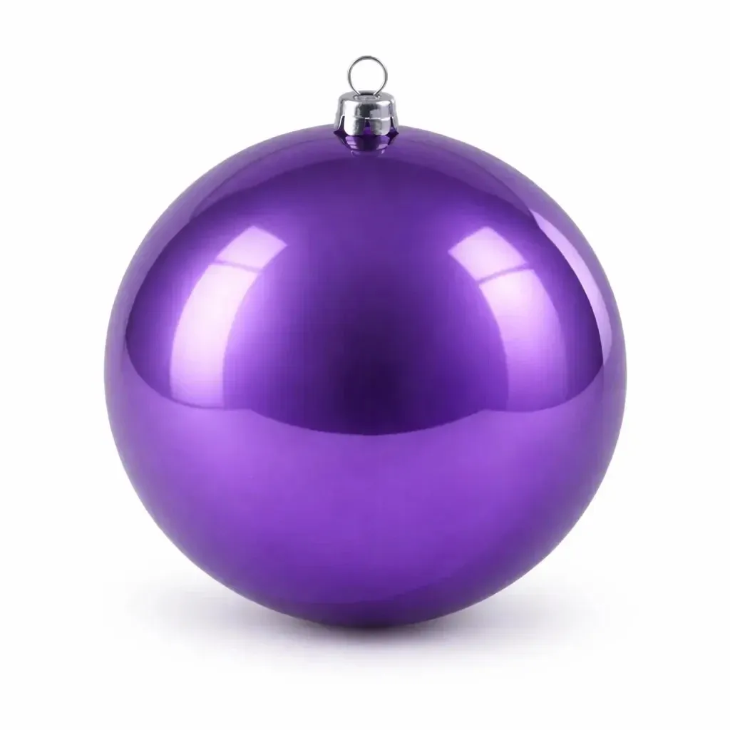 Large Christmas ornament 30 cm plastic ball purple shiny