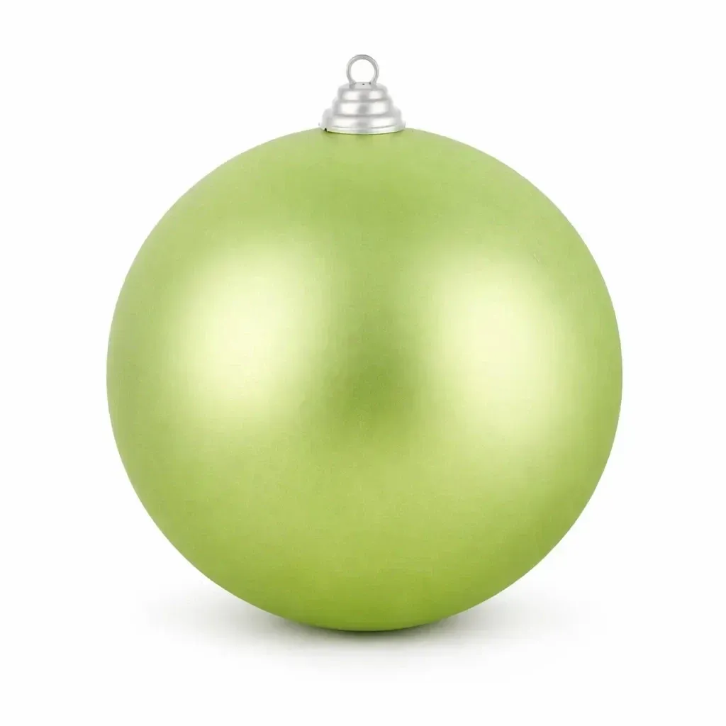 Large Christmas ornament 20 cm plastic ball green matt