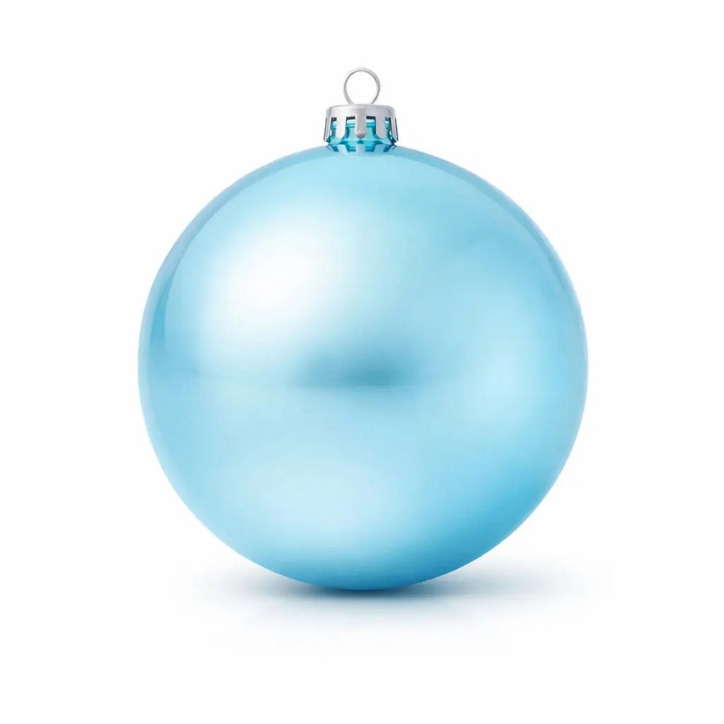 Large Christmas ornament 20 cm plastic ball light blue shiny