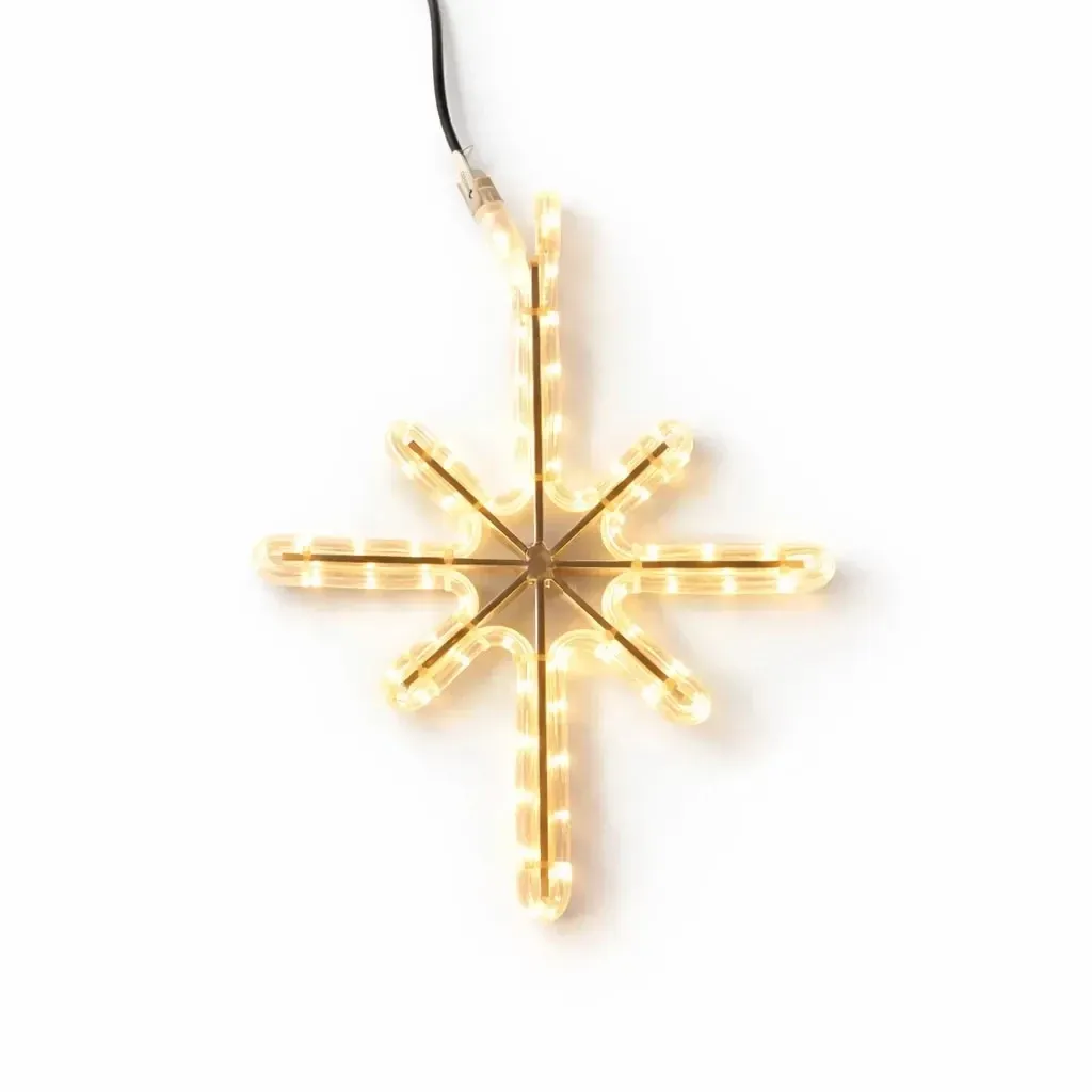 Easy Fix 2D LED tree star Polaris I., 14 × 25 cm, warm white, hanging, IP67, aluminium