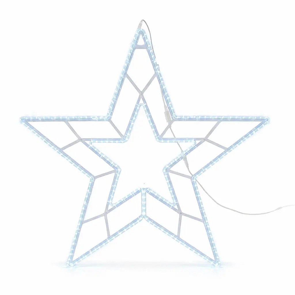 Easy Fix 2D LED star light VII, 153 × 157 × 3 cm, icy white, hanging, 3D printing