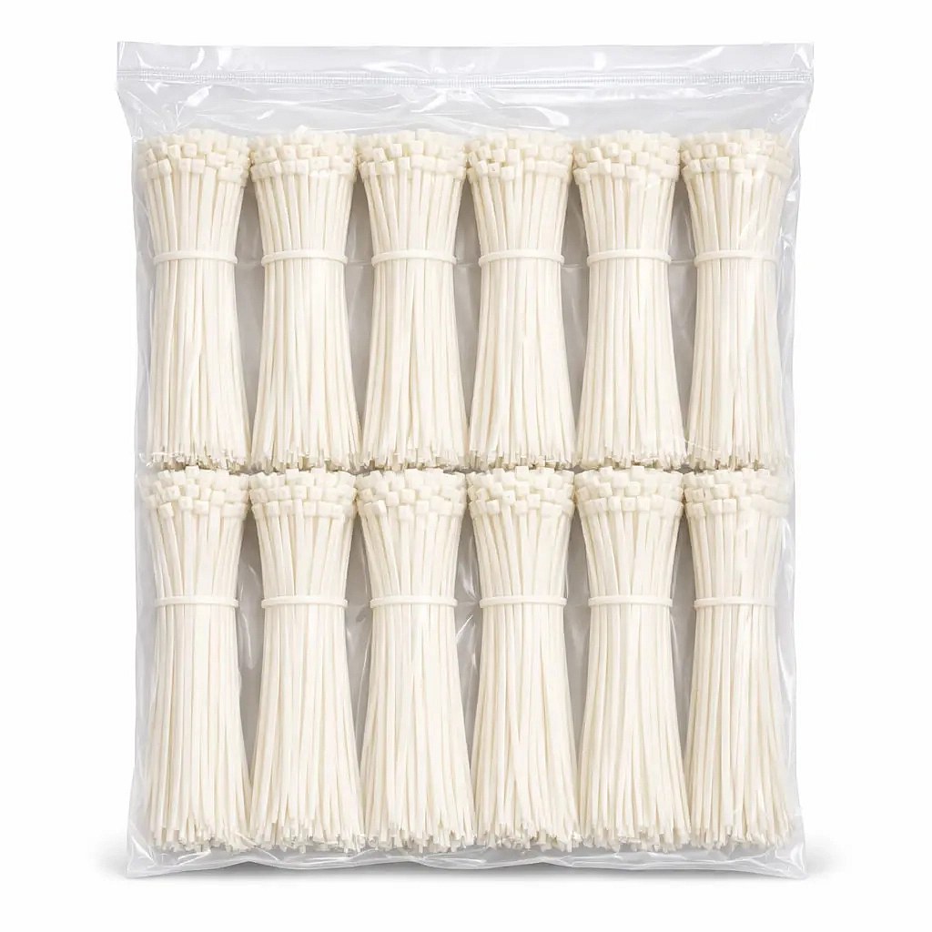 Plastic strapping tapes 3,6 mm × 20 cm white, pack of 1000