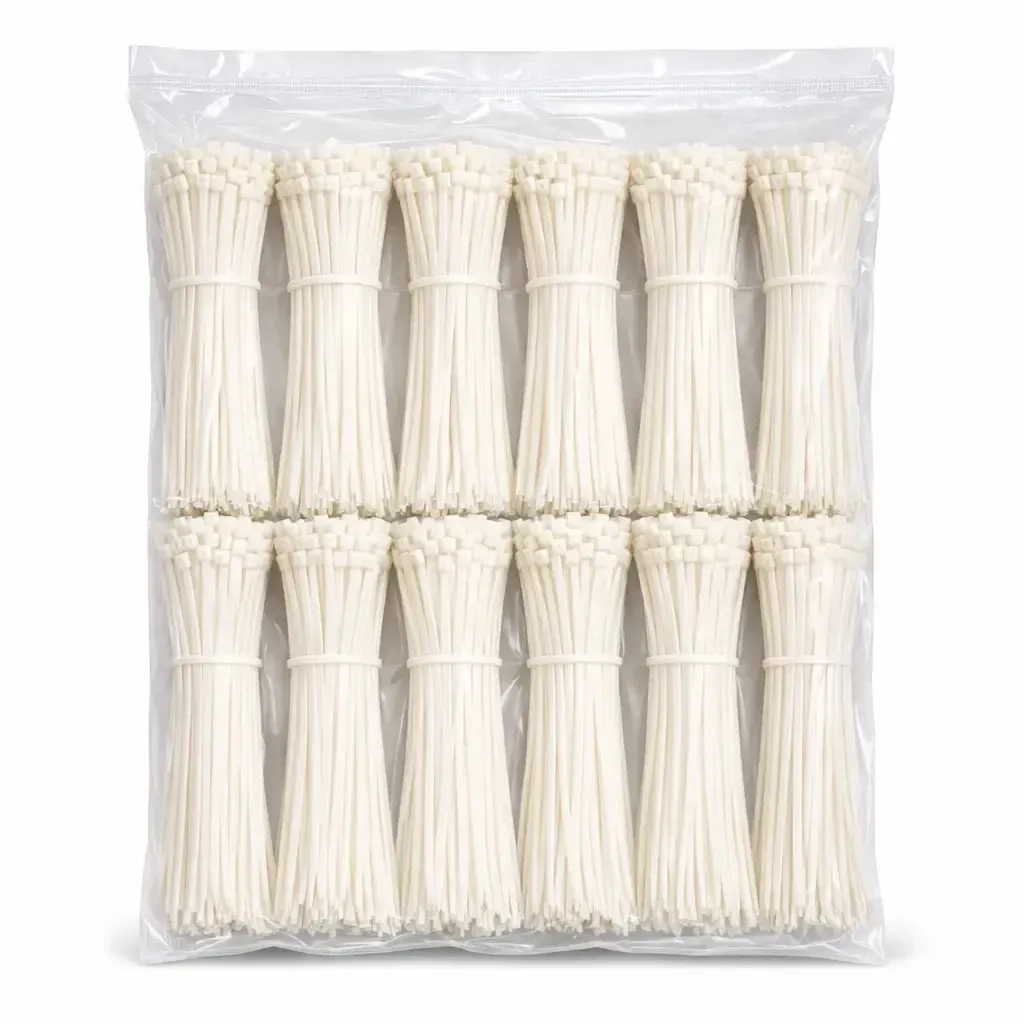 Plastic strapping tapes 3,6 mm × 20 cm white, pack of 1000