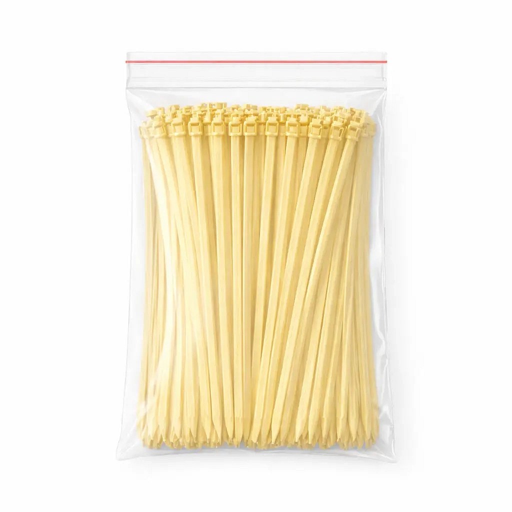 Plastic ties 4 mm × 15 cm, gold, pack of 100