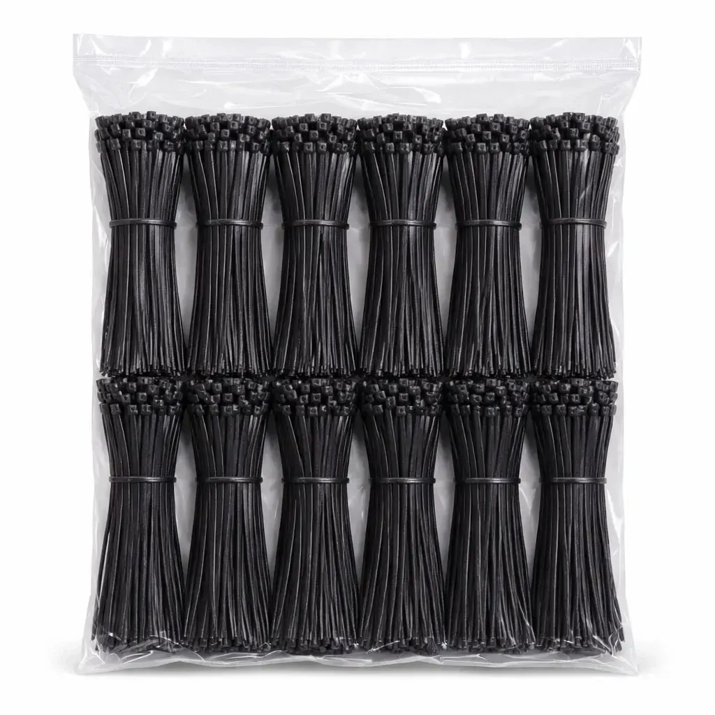 Plastic straps 4 mm × 15 cm black, pack of 1000