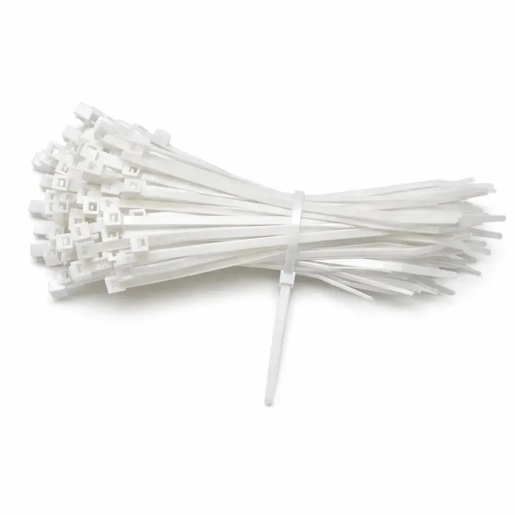 Plastic tape 4 mm × 15 cm white, pack of 100