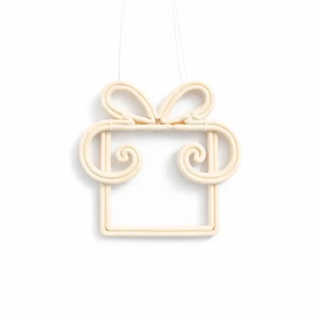 ECOprint Christmas gift ornament 30 cm white, 3D print, plastic, outdoor