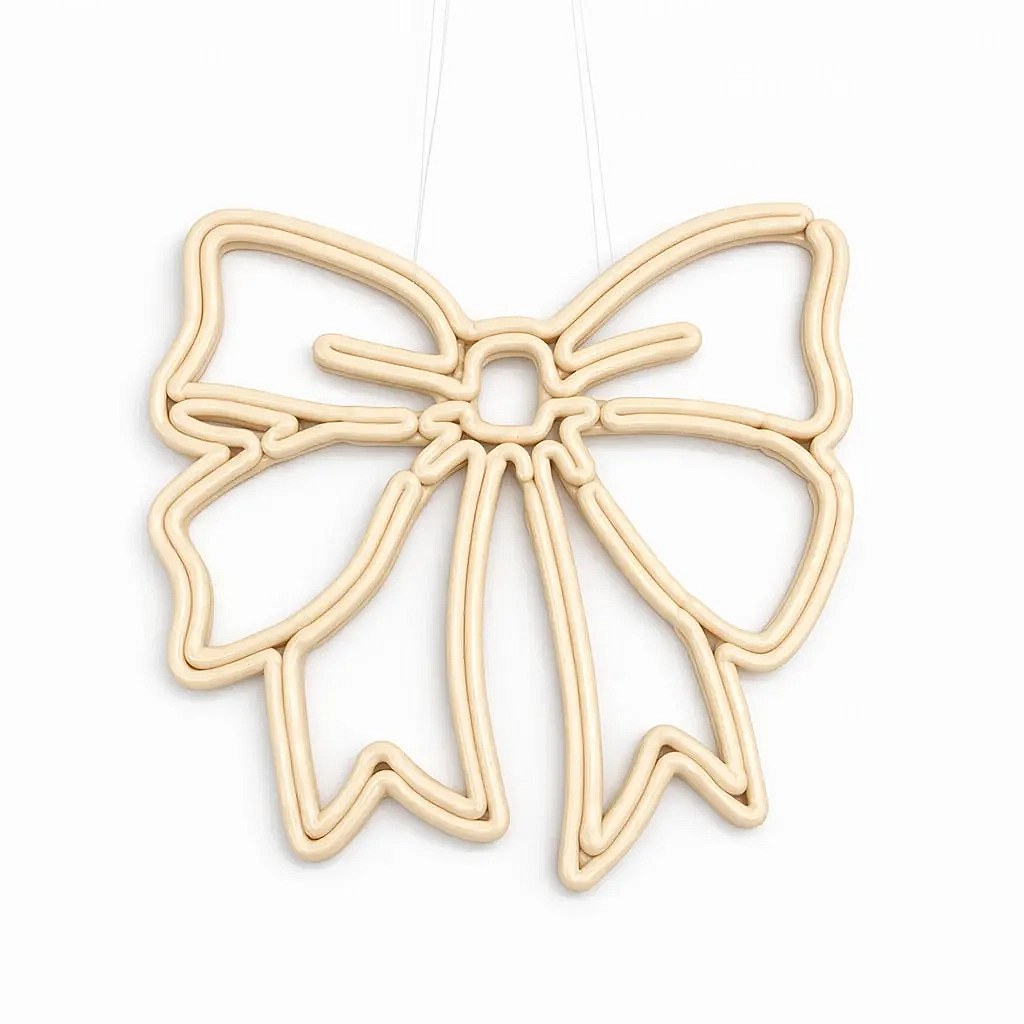 ECOprint Christmas bow ornament 30 cm white, 3D print, plastic, outdoor