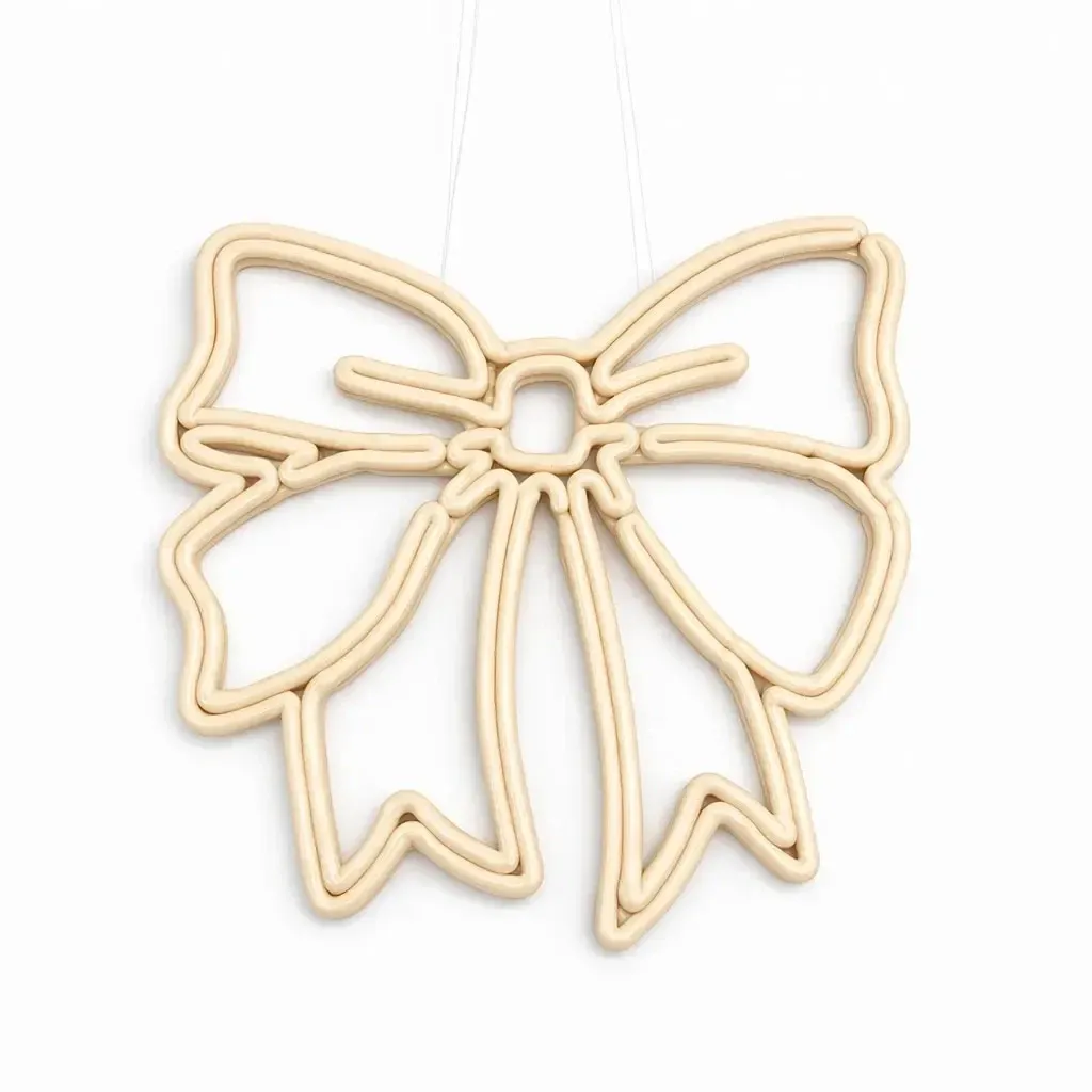 ECOprint Christmas bow ornament 30 cm white, 3D print, plastic, outdoor