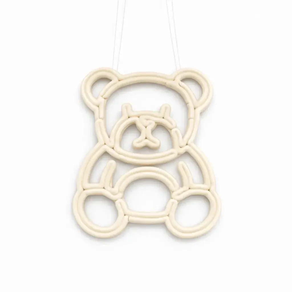 ECOprint Christmas decoration teddy bear 30 cm white, 3D printing, plastic, outdoor