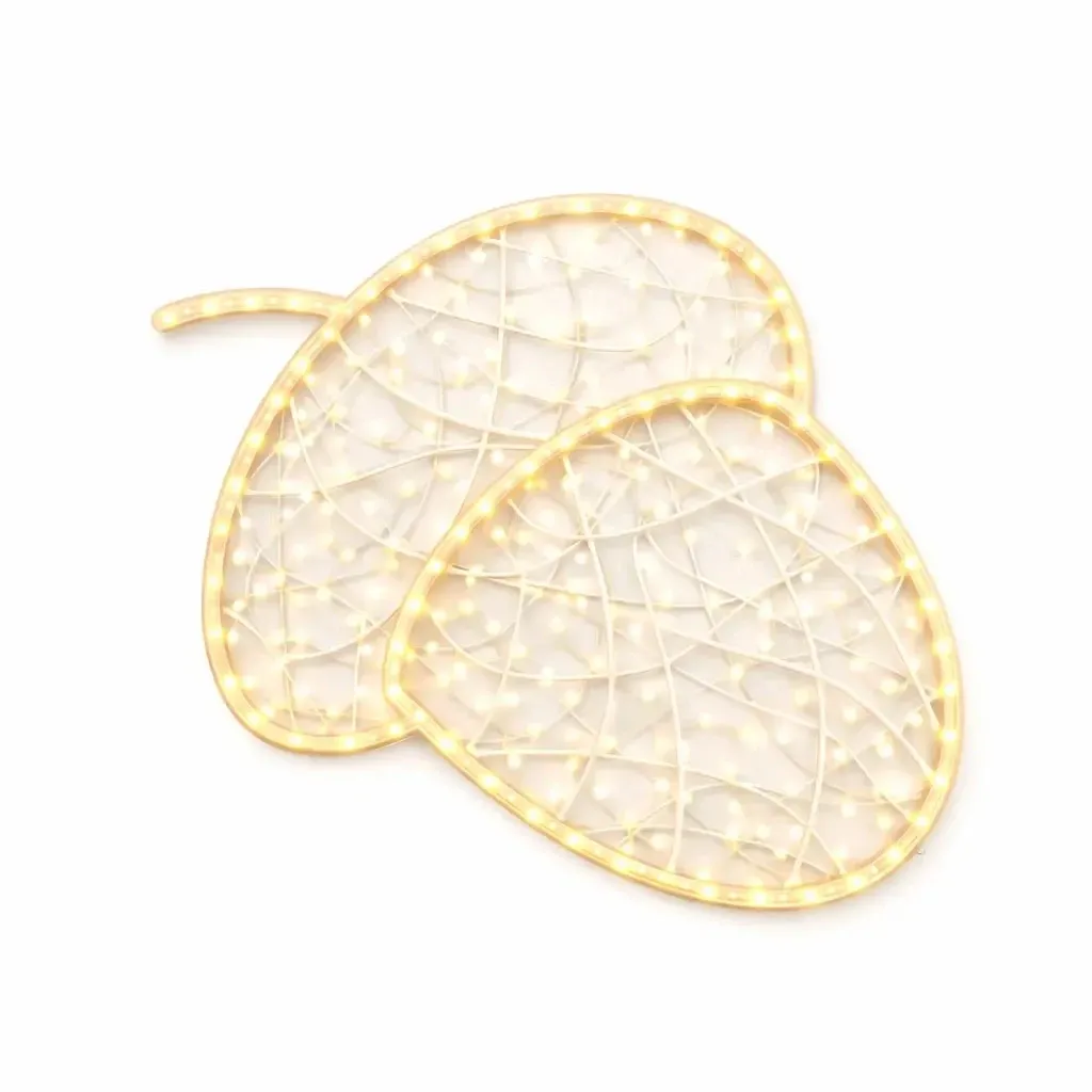 Eco Fix 2D LED Acorn Light, 79 × 97 × 3 cm, warm white, hanging, 3D printed, gold