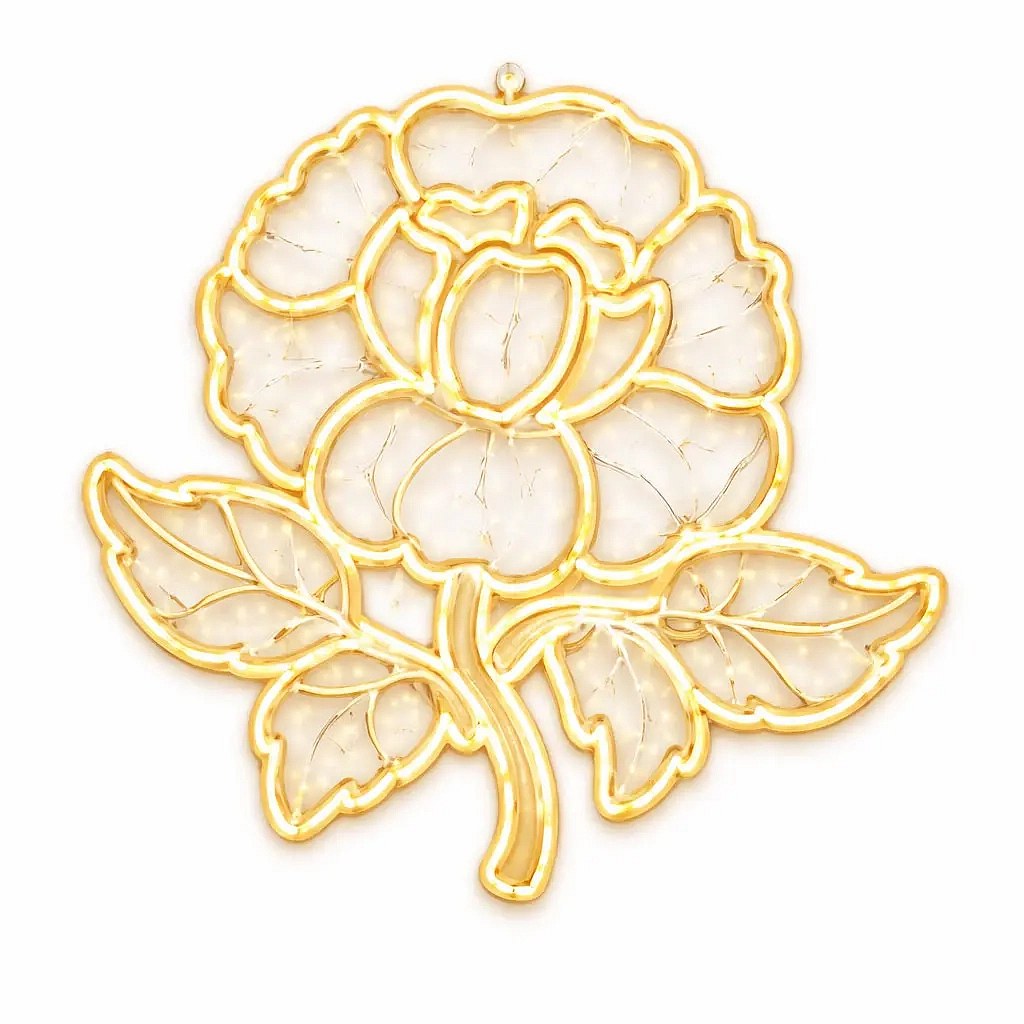 Eco Fix 2D LED Light Rose, 165 × 150 × 4 cm, Warm White, Hanging, 3D-Printed