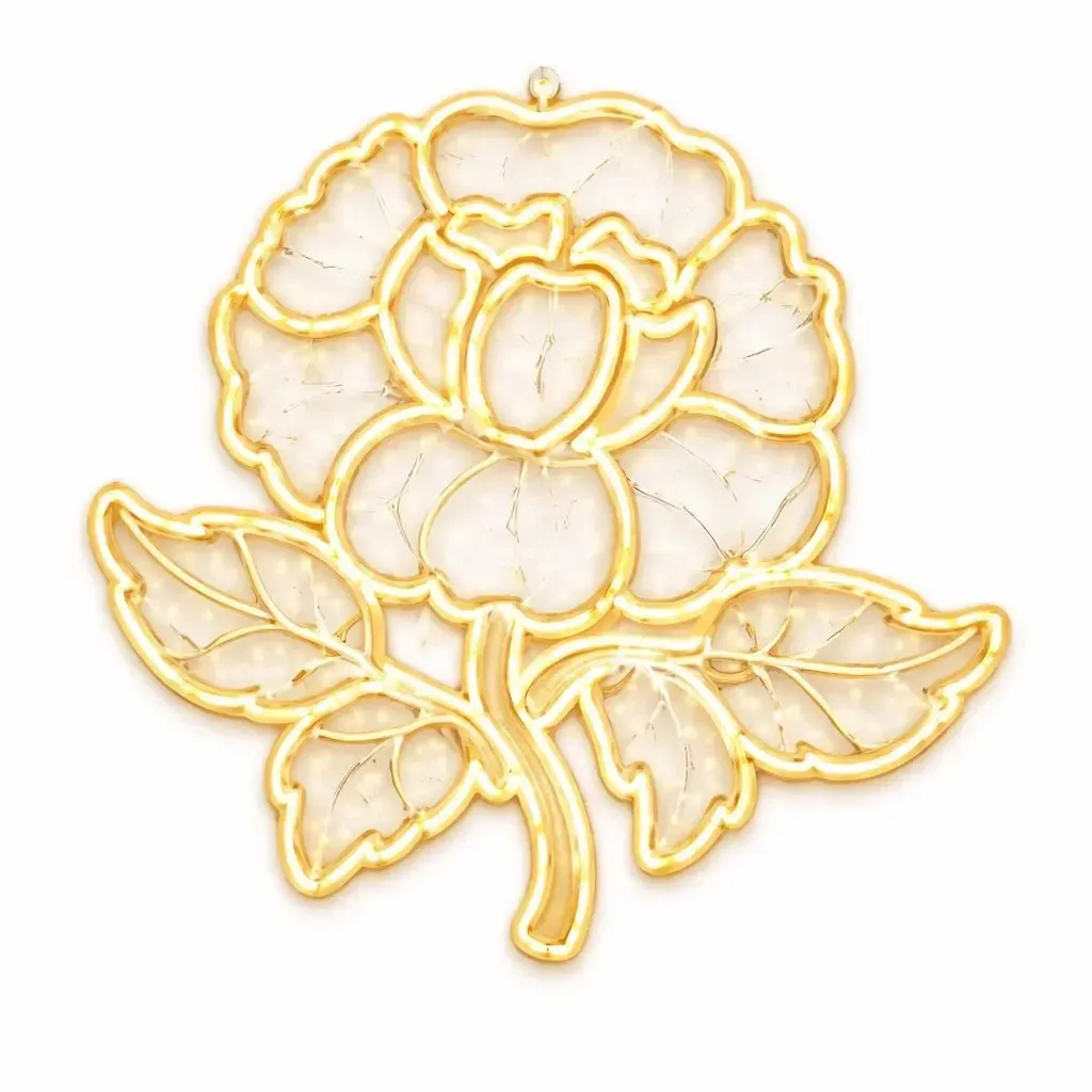Eco Fix 2D LED Light Rose, 165 × 150 × 4 cm, Warm White, Hanging, 3D-Printed