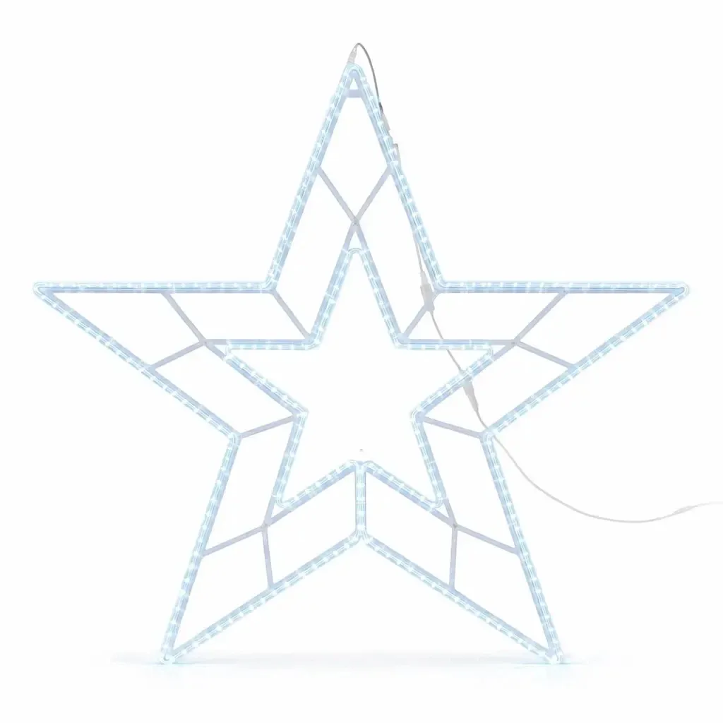 Easy Fix 2D LED star light VII., Ø 200 cm, icy white, hanging, aluminium