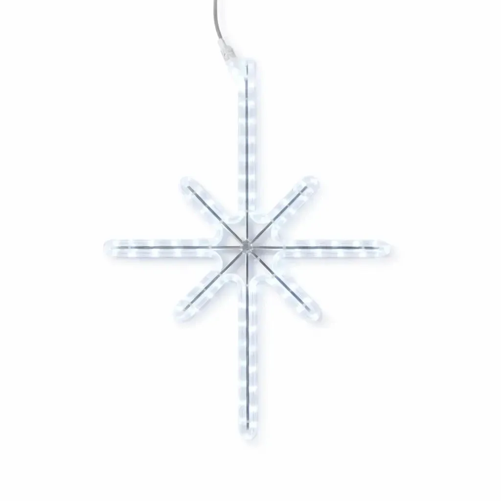 Easy Fix 2D LED star light Polaris I. for public lighting, 53 × 90 cm, ice white, aluminium