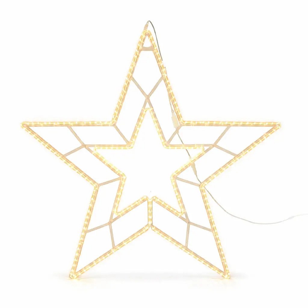 Easy Fix 2D LED star light VII., Ø 120 cm, warm white, hanging, aluminium