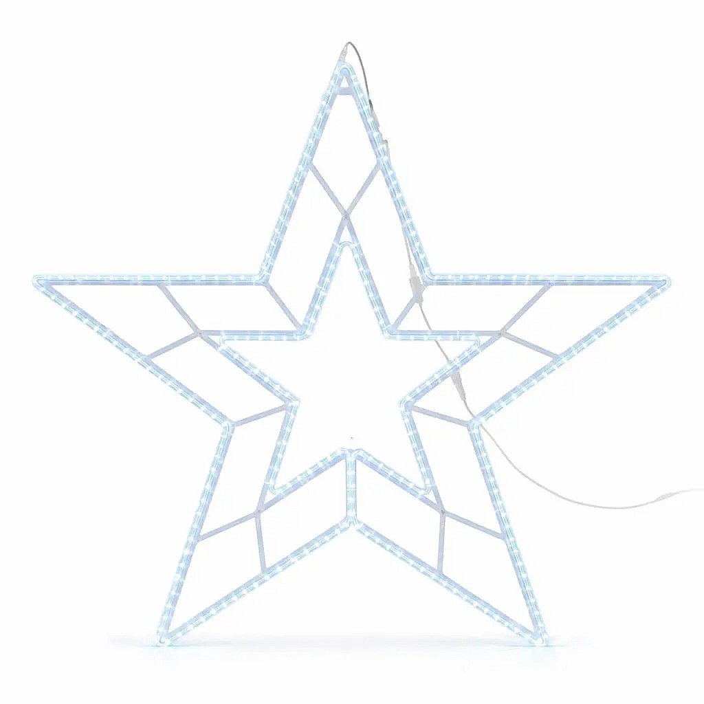 Easy Fix 2D LED star light VII, Ø 150 cm, icy white, hanging, aluminium
