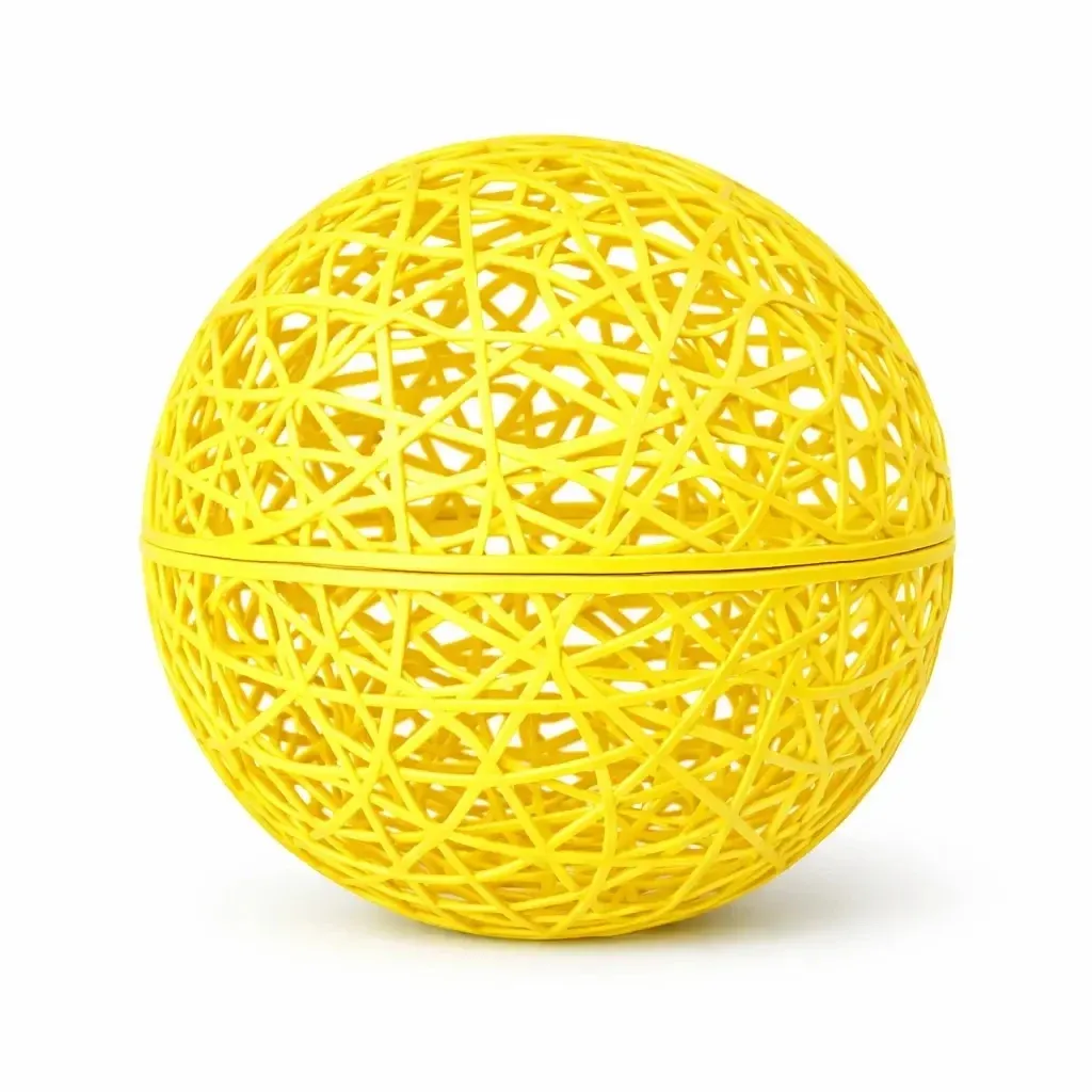 3D ball Fiberglass, diameter 25 cm, yellow, non-illuminated
