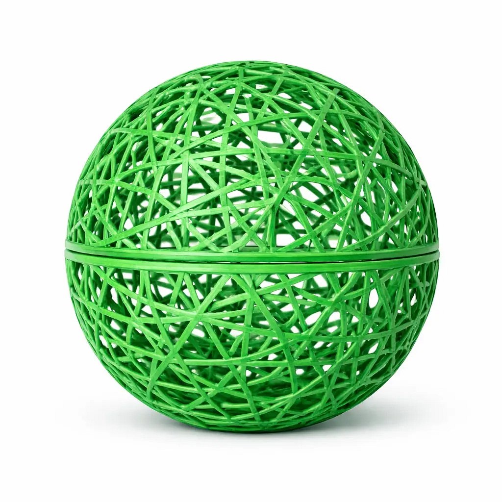 3D ball Fiberglass, diameter 40 cm, green, non-illuminated