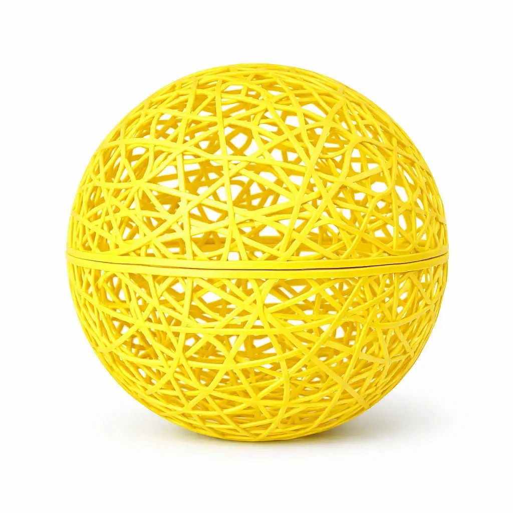 3D ball Fiberglass, diameter 40 cm, yellow, non-illuminated