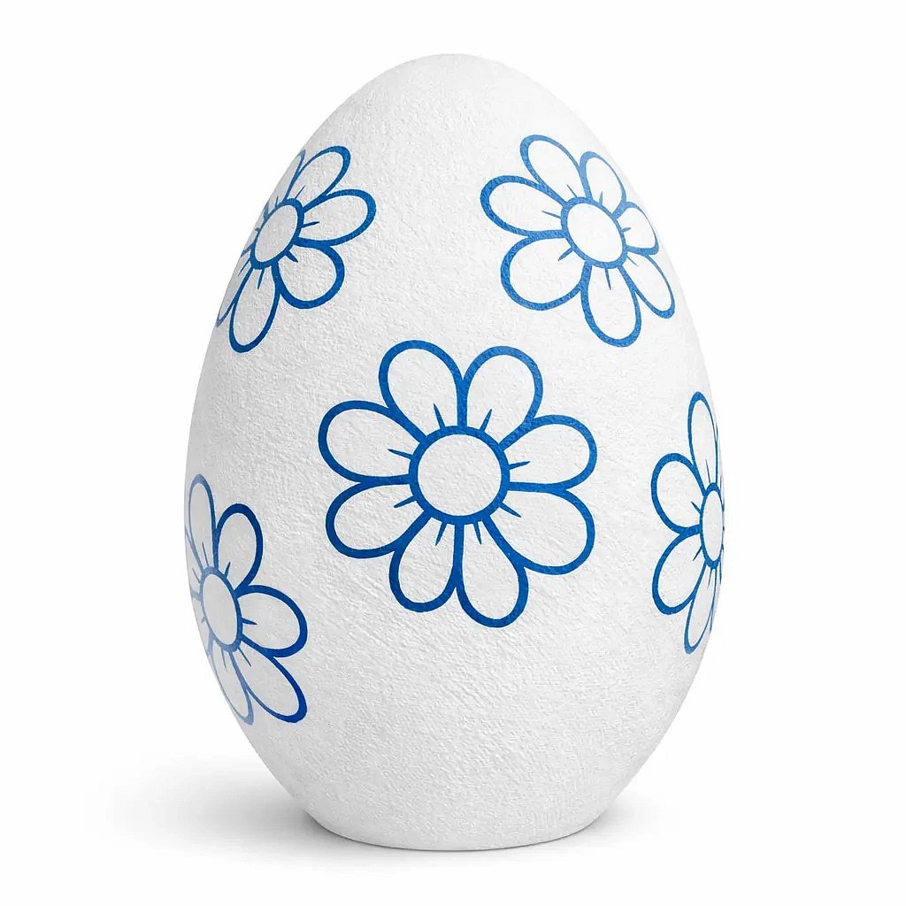 3D Easter egg decoration 200 cm Easter egg white blue, non-illuminated
