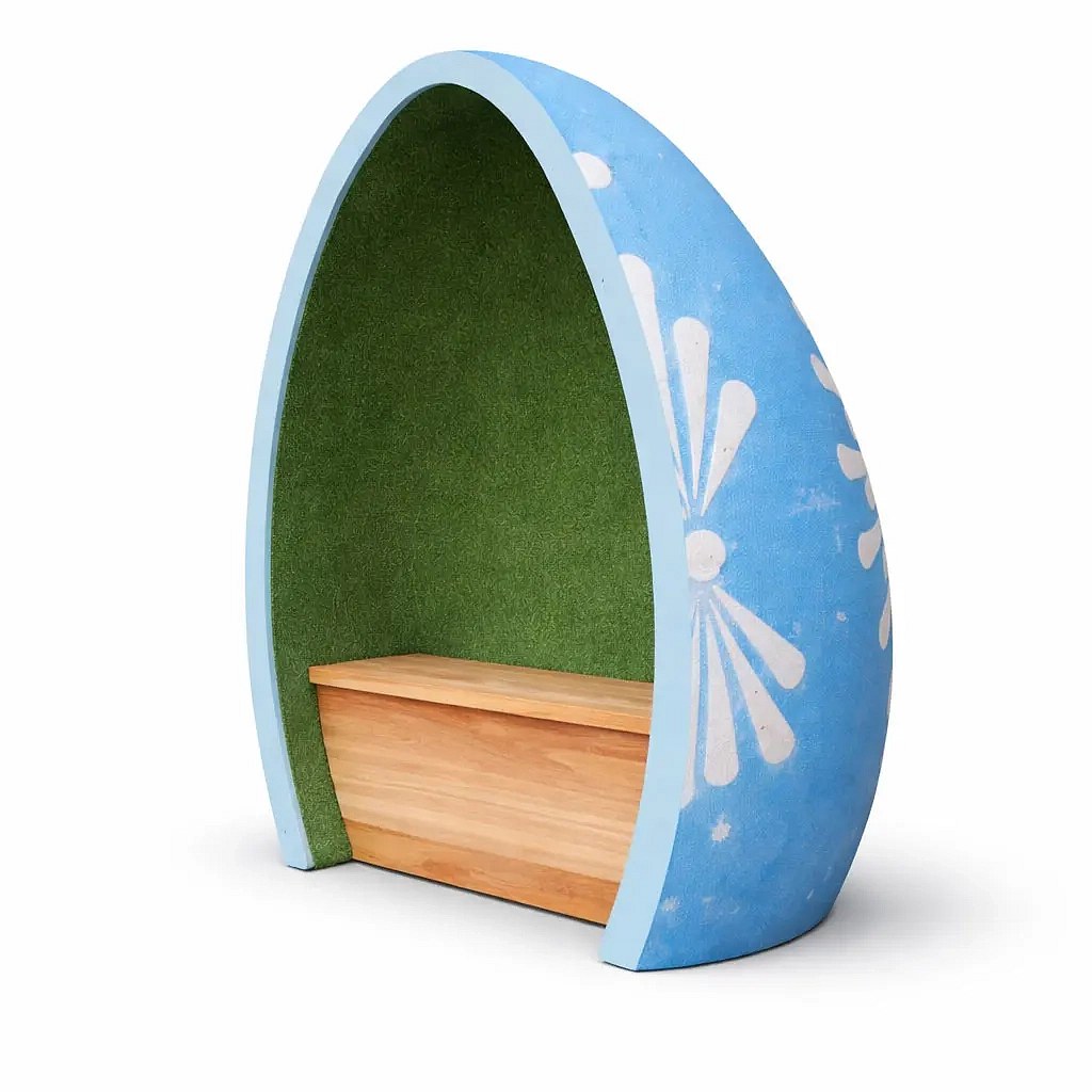 3D Easter bench non-illuminated seating in the shape of an Easter egg